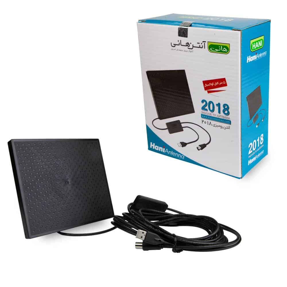 آنتن رومیزی هانی مدل 2018 با کابل USB و جعبه بسته بندی.